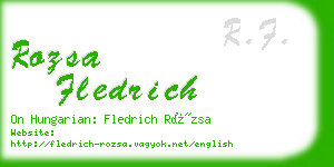 rozsa fledrich business card